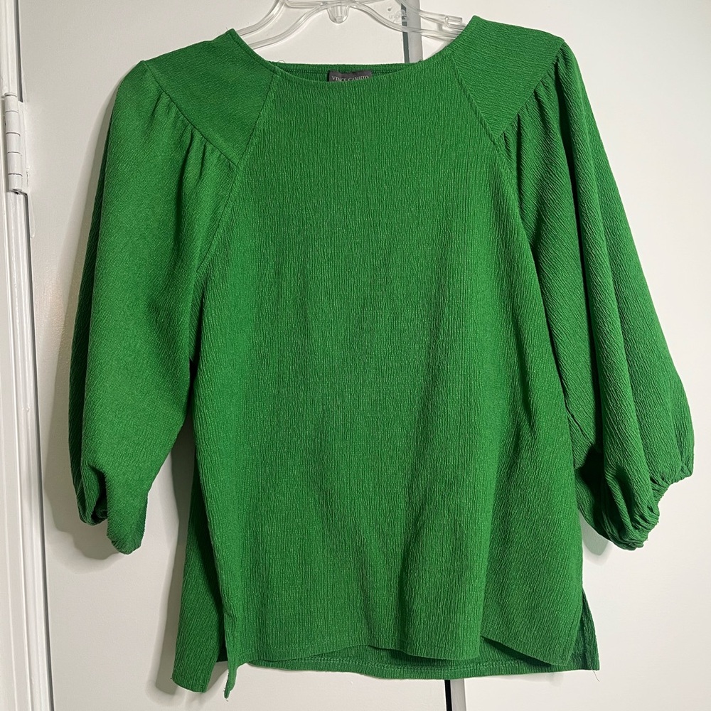 Vince Camuto Kelly Green Textured Top